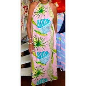NWT Holly Shae The Blythe Cotton Shell Tropical Maxi Dress